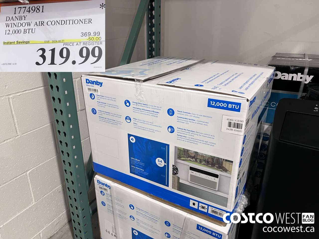1774981 DANBY WINDOW AIR CONDITIONER 12,000 BTU ($50.00 INSTANT SAVINGS EXPIRES ON 2024-08-23) $319.99