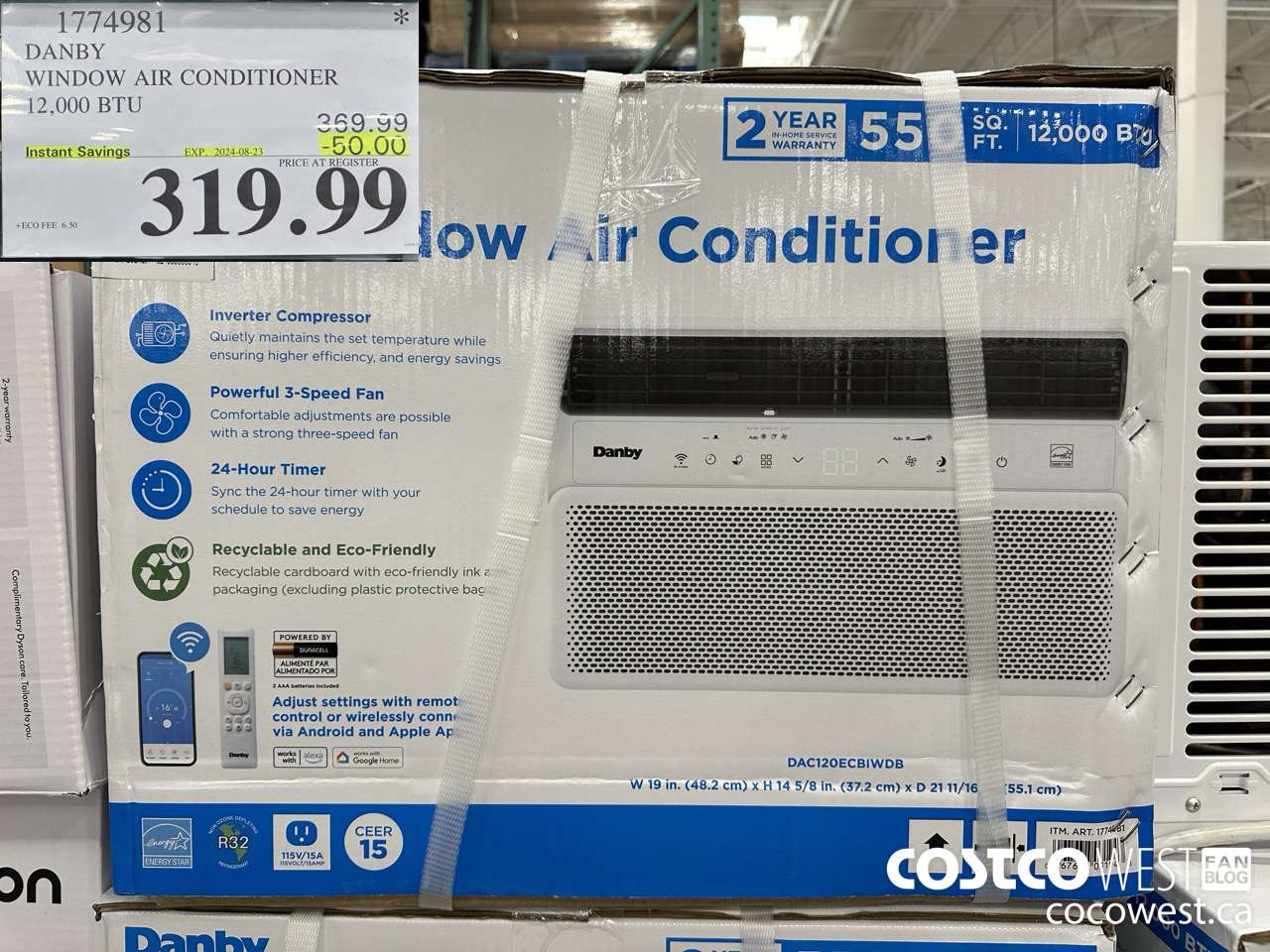 1774981 DANBY WINDOW AIR CONDITIONER 12,000 BTU ($50.00 INSTANT SAVINGS EXPIRES ON 2024-08-23) $319.99