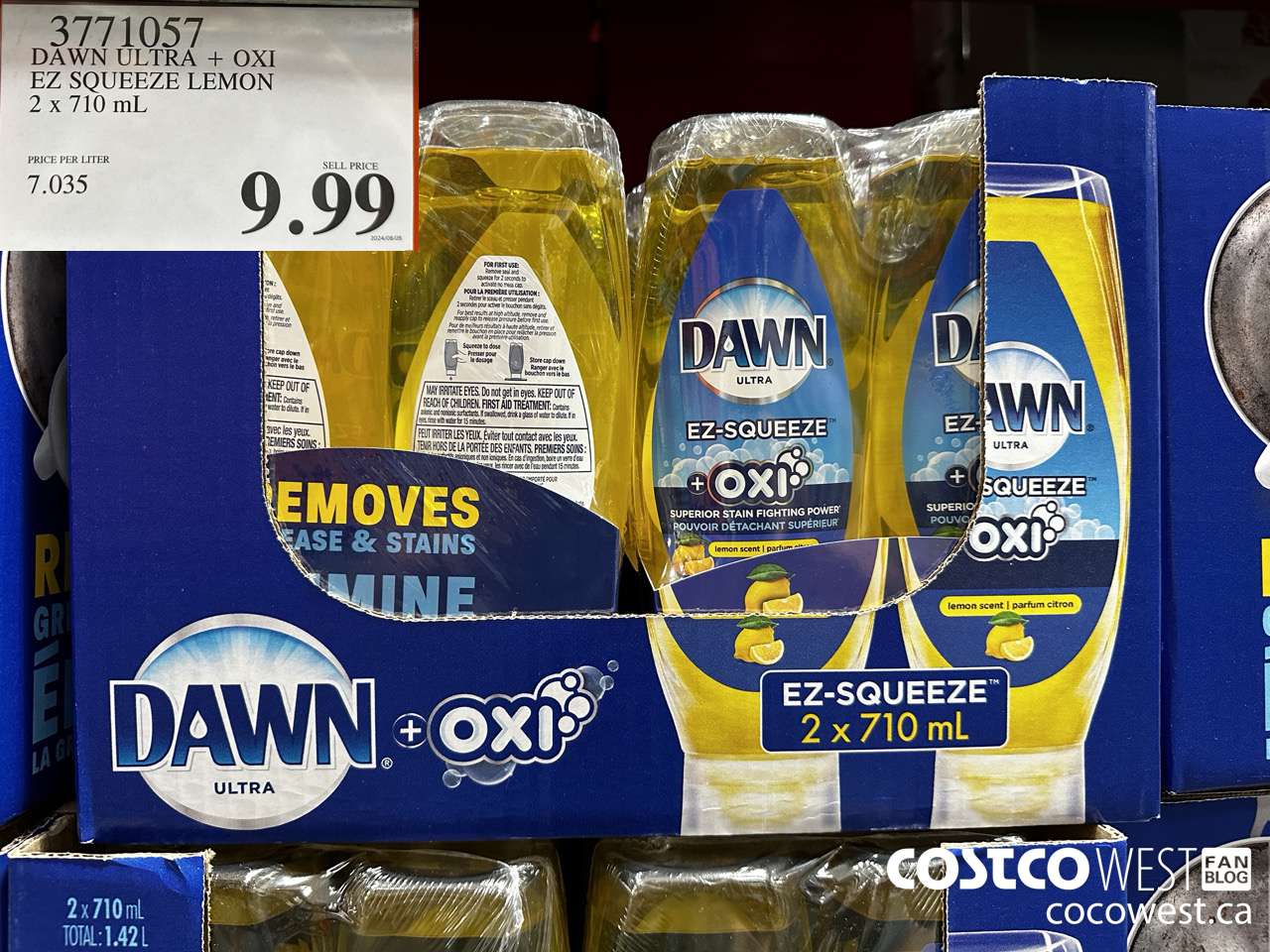 3771057 DAWN ULTRA + OXI EZ SQUEEZE LEMON 2 X 710ML $9.99