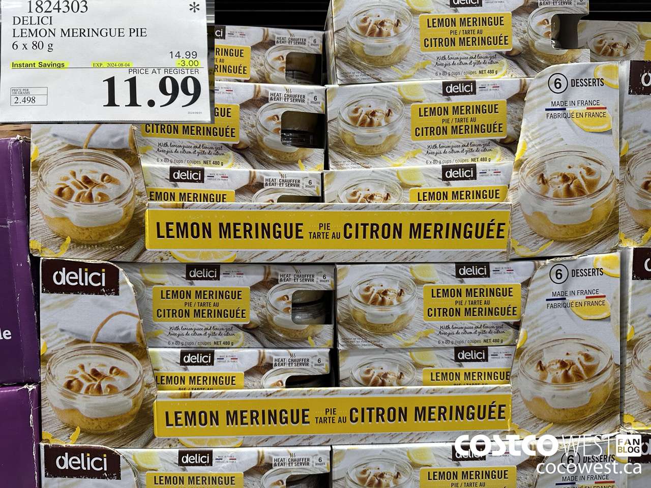 1824303 DELICI LEMON MERINGUE PIE 6 X 80G ($3.00 INSTANT SAVINGS EXPIRES ON 2024-08-04) $11.99