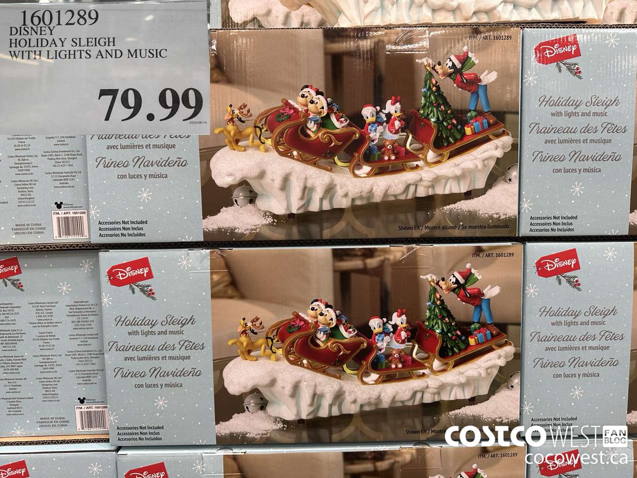1601289 DISNEY HOLIDAY SLEIGH WITH LIGHTS AND MUSIC $79.99