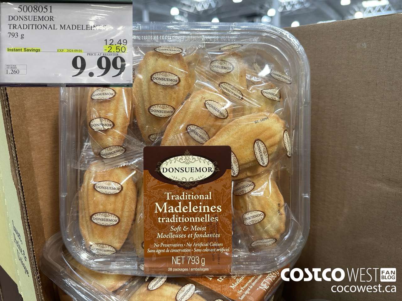 5008051 DONSUEMOR TRADITIONAL MADELEINES 794 g ($2.50 INSTANT SAVINGS EXPIRES ON 2024-09-01) $9.99