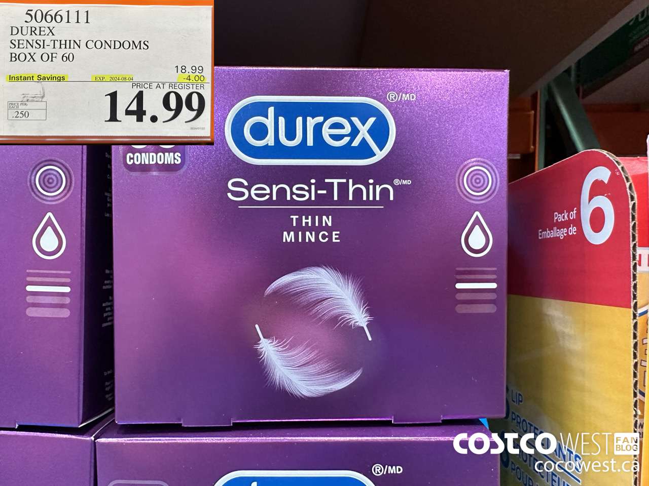 5066111 DUREX SENSI-THIN CONDOMS BOX OF 60 ($4.00 INSTANT SAVINGS EXPIRES ON 2024-08-04) $14.99