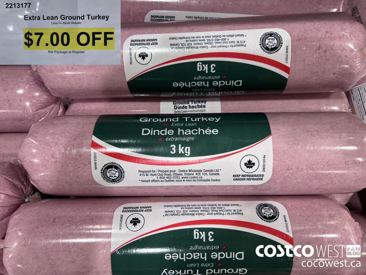 2213177 EXTRA LEAN GROUND TURKEY ($7.00 INSTANT SAVINGS)