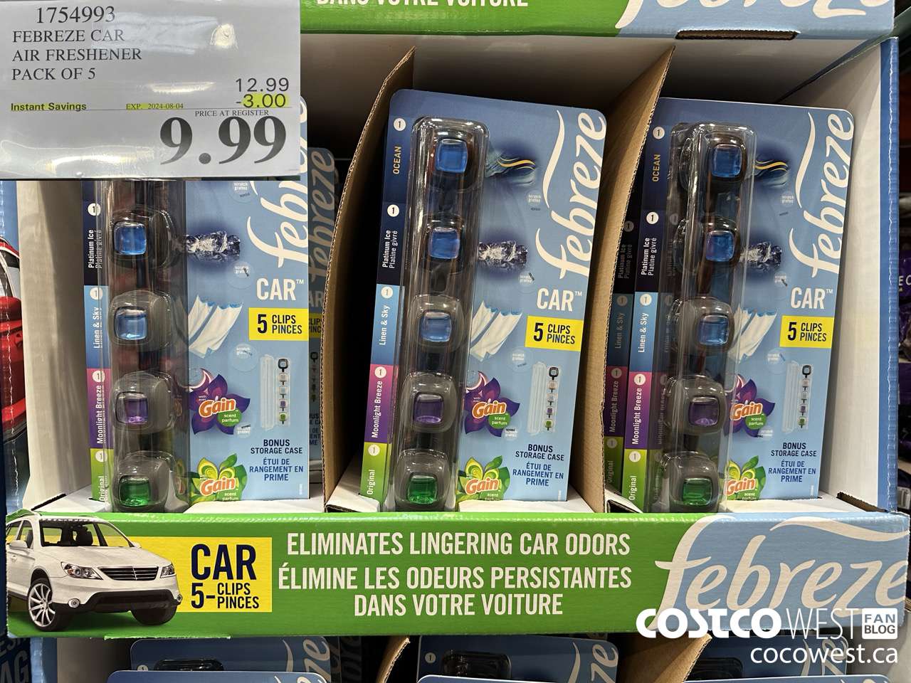 1754993 FEBREEZE CAR AIR FRESHENER PACK OF 5 ($3.00 INSTANT SAVINGS EXPIRES ON 2024-08-04) $9.99
