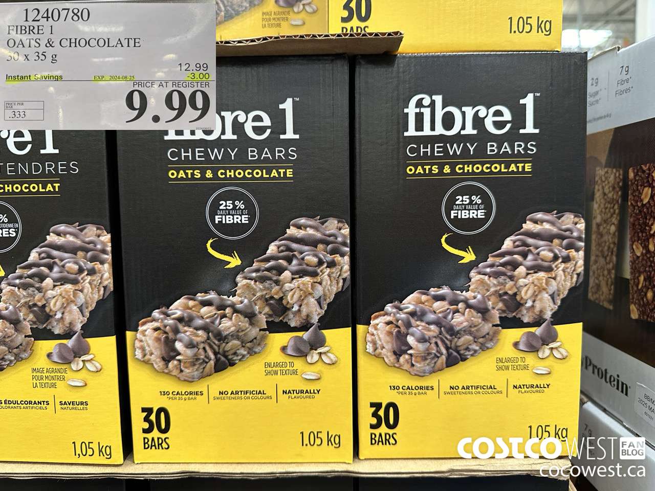 1240780 FIBRE 1 OATS & CHOCOLATE 30 X 35 G ($3.00 INSTANT SAVINGS EXPIRES ON 2024-08-25) $9.99