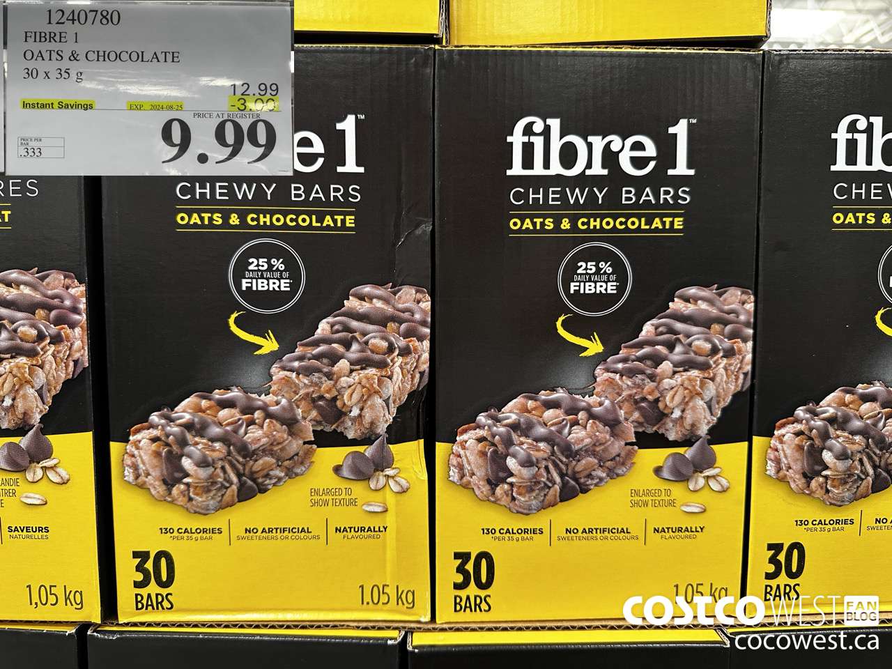 1240780 FIBRE 1 OATS & CHOCOLATE 30 X 35 G ($3.00 INSTANT SAVINGS EXPIRES ON 2024-08-25) $9.99
