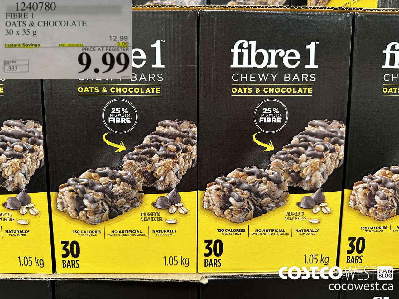 1240780 FIBRE 1 OATS & CHOCOLATE 30 X 35 G ($3.00 INSTANT SAVINGS EXPIRES ON 2024-08-25) $9.99