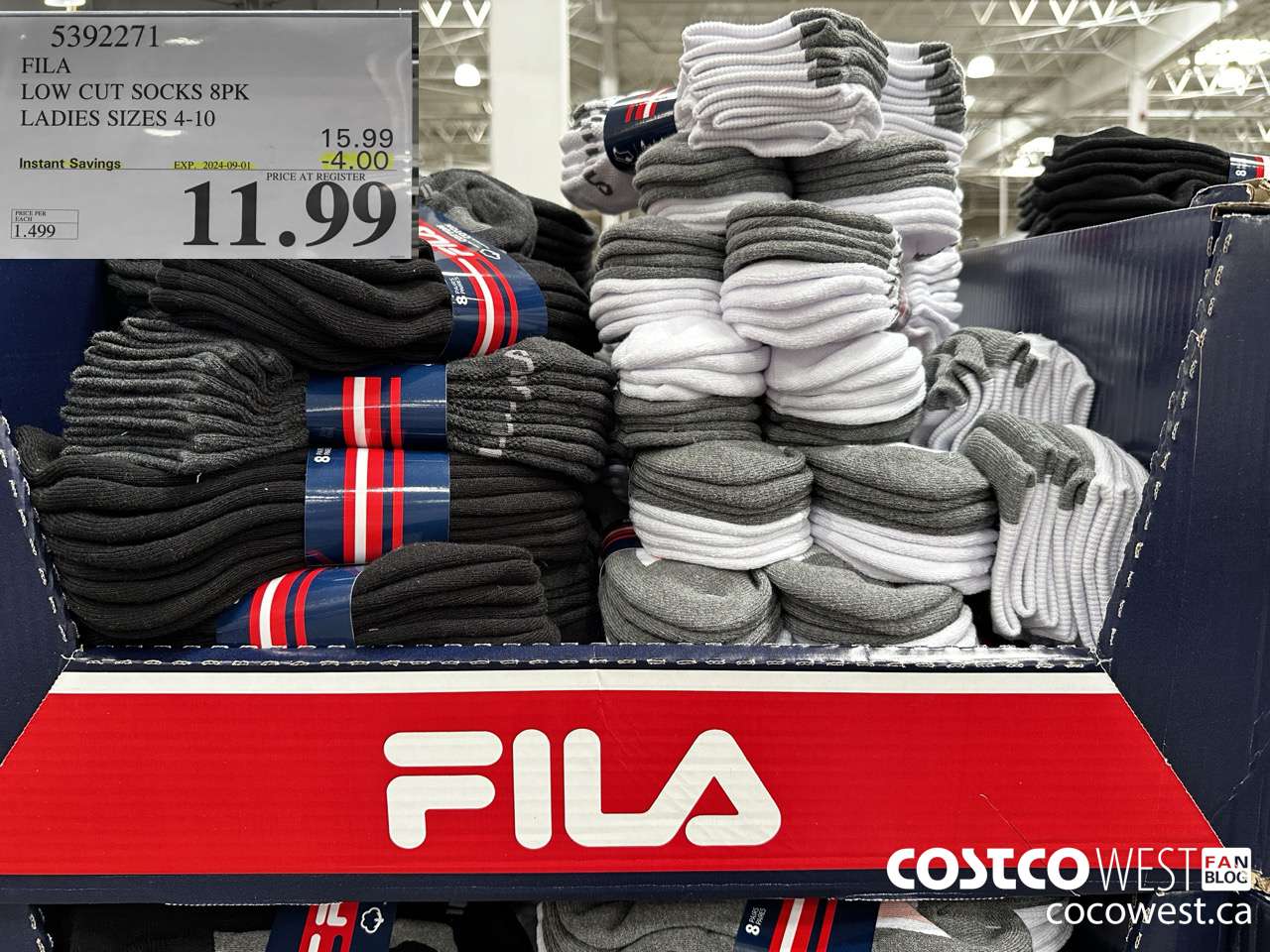 5392271 FILA LOW CUT SOCKS 8PK LADIES SIZES 4-10 ($4.00 INSTANT SAVINGS EXPIRES ON 2024-09-01) $11.99
