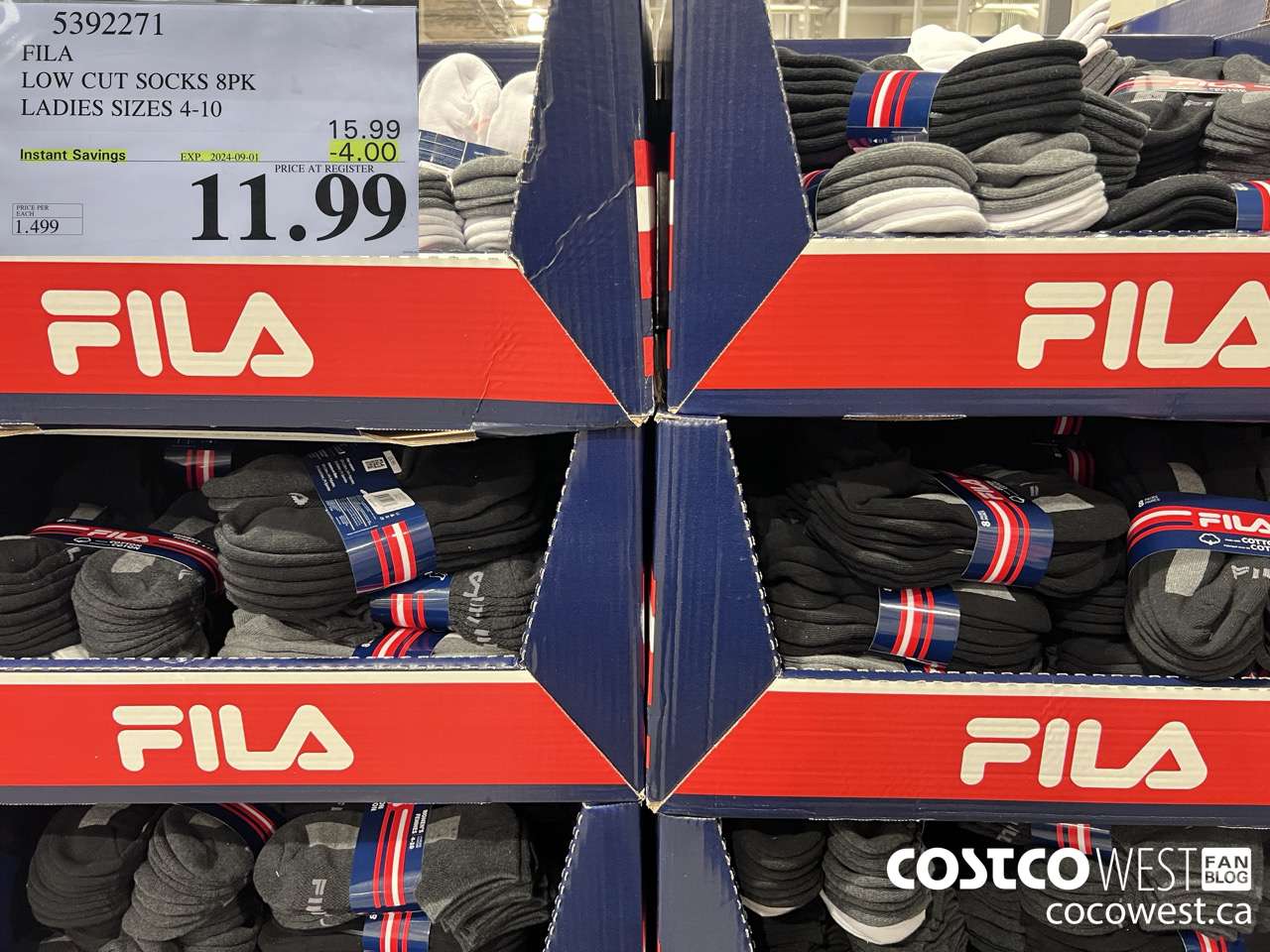 5392271 FILA LOW CUT SOCKS 8PK LADIES SIZES 4-10 ($4.00 INSTANT SAVINGS EXPIRES ON 2024-09-01) $11.99