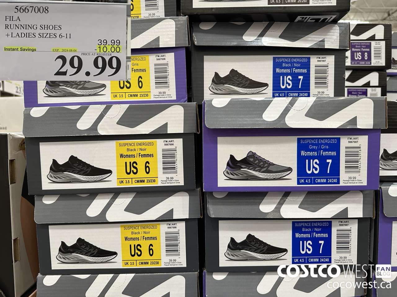 5667008 FILA RUNNING SHOES LADEIS SIZES 6-11 ($10.00 INSTANT SAVINGS EXPIRES ON 2024-08-04) $29.99