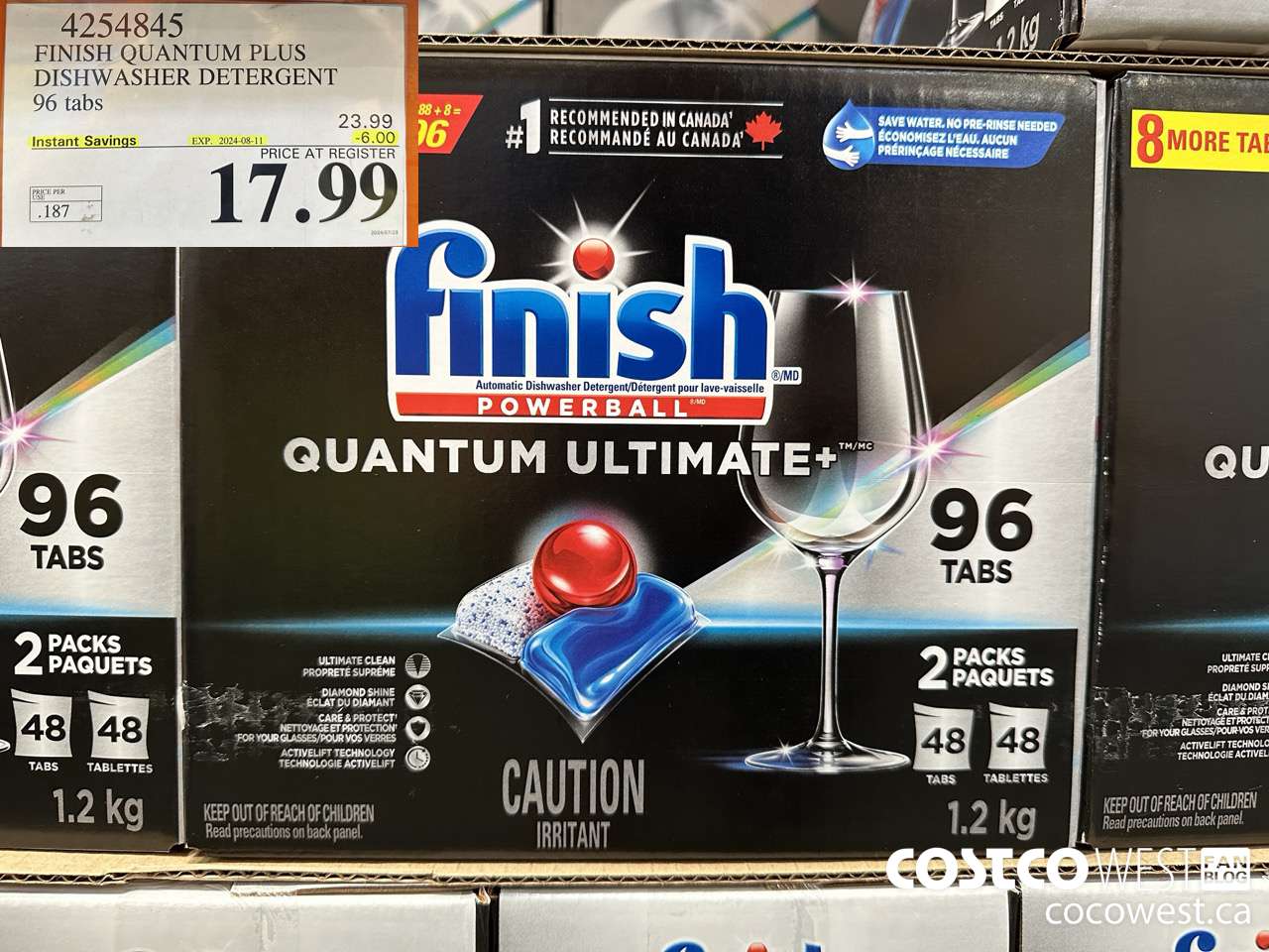 4254845 FINISH QUANTUM PLUS DISHWASHER DETERGENT 96 TABS ($6.00 INSTANT SAVINGS EXPIRES ON 2024-08-11) $17.99