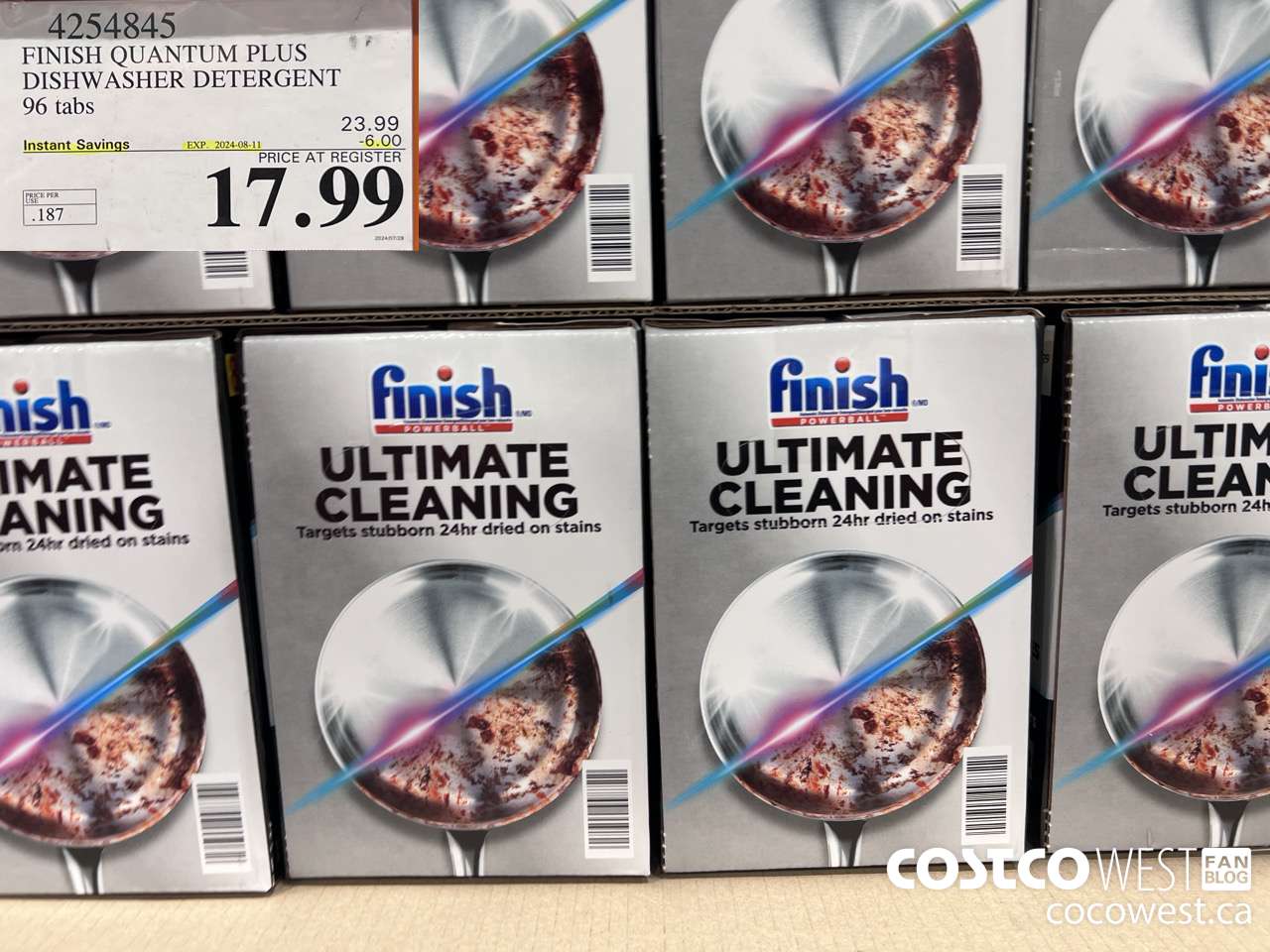 4254845 FINISH QUANTUM PLUS DISHWASHER DETERGENT 96 TABS ($6.00 INSTANT SAVINGS EXPIRES ON 2024-08-11) $17.99