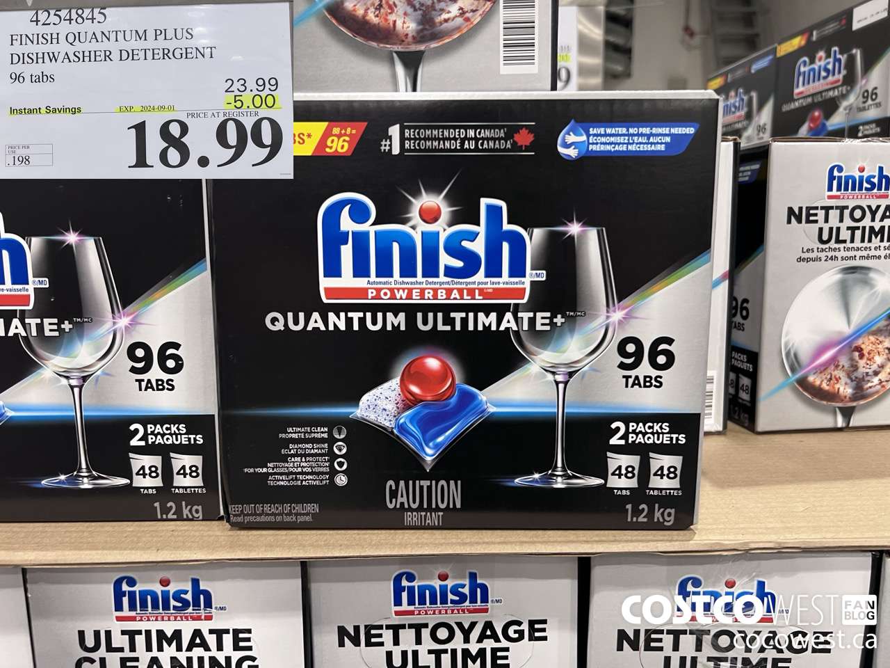 4254845 FINISH QUANTUM PLUS DISHWASHER DETERGENT 96 TABS ($5.00 INSTANT SAVINGS EXPIRES ON 2024-09-01) $18.99