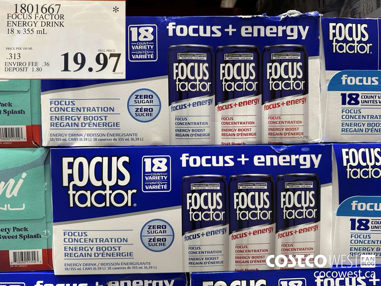 1801667 FOCUS FACTOR ENERGY DRINK 18 x 355 mL $19.97