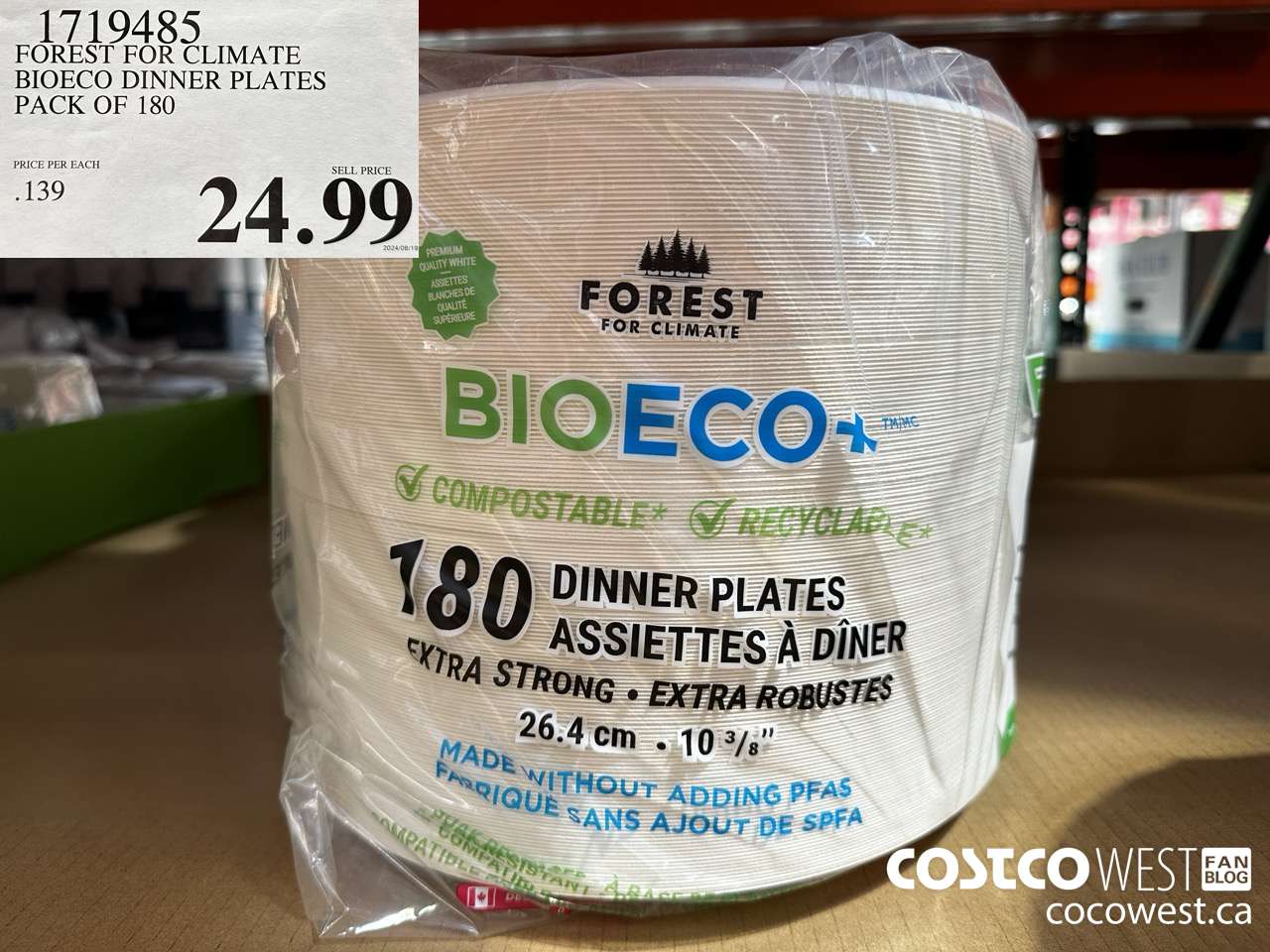 1719485 FOREST FOR CLIMATE BIOECO DINNER PLATES PACK OF 180 $24.99