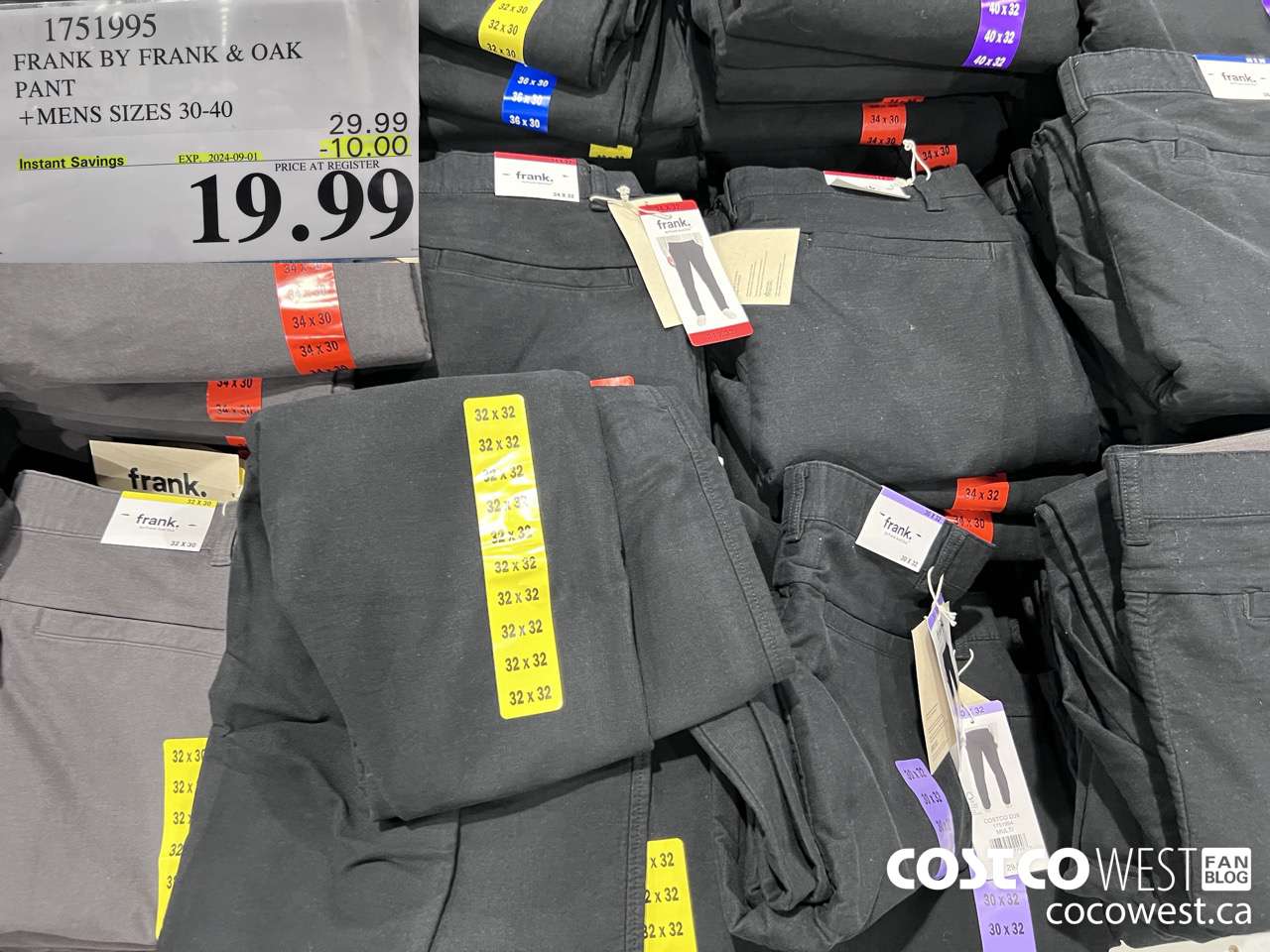 1751995 FRANK BY FRANK & OAK PANT MENS SIZES 30-40 ($10.00 INSTANT SAVINGS EXPIRES ON 2024-09-01) $19.99