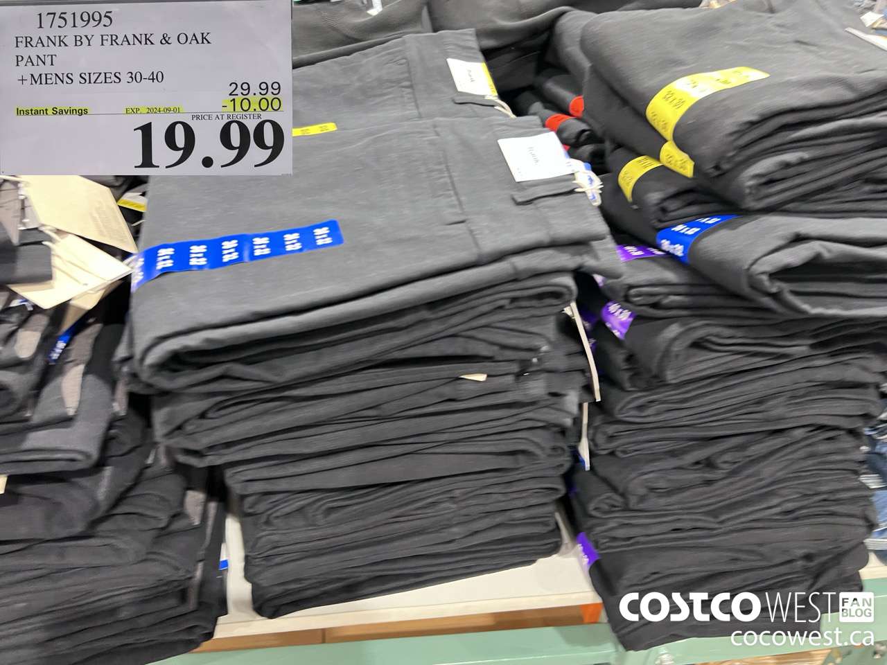 1751995 FRANK BY FRANK & OAK PANT MENS SIZES 30-40 ($10.00 INSTANT SAVINGS EXPIRES ON 2024-09-01) $19.99