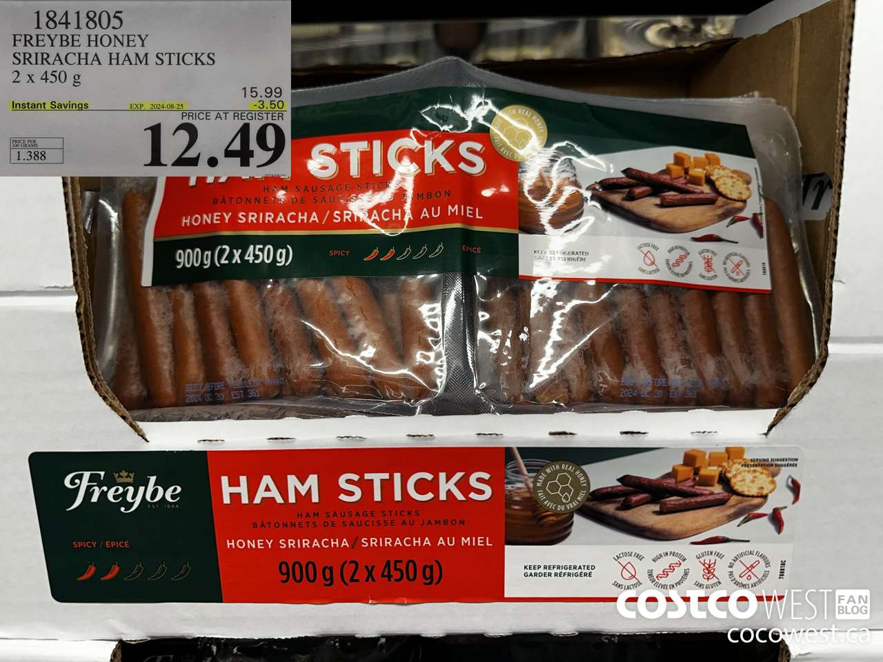 1841805 FREYBE HONEY SIRACHA HAM STICKS ($3.50 INSTANT SAVINGS EXPIRES ON 2024-08-25) $12.49