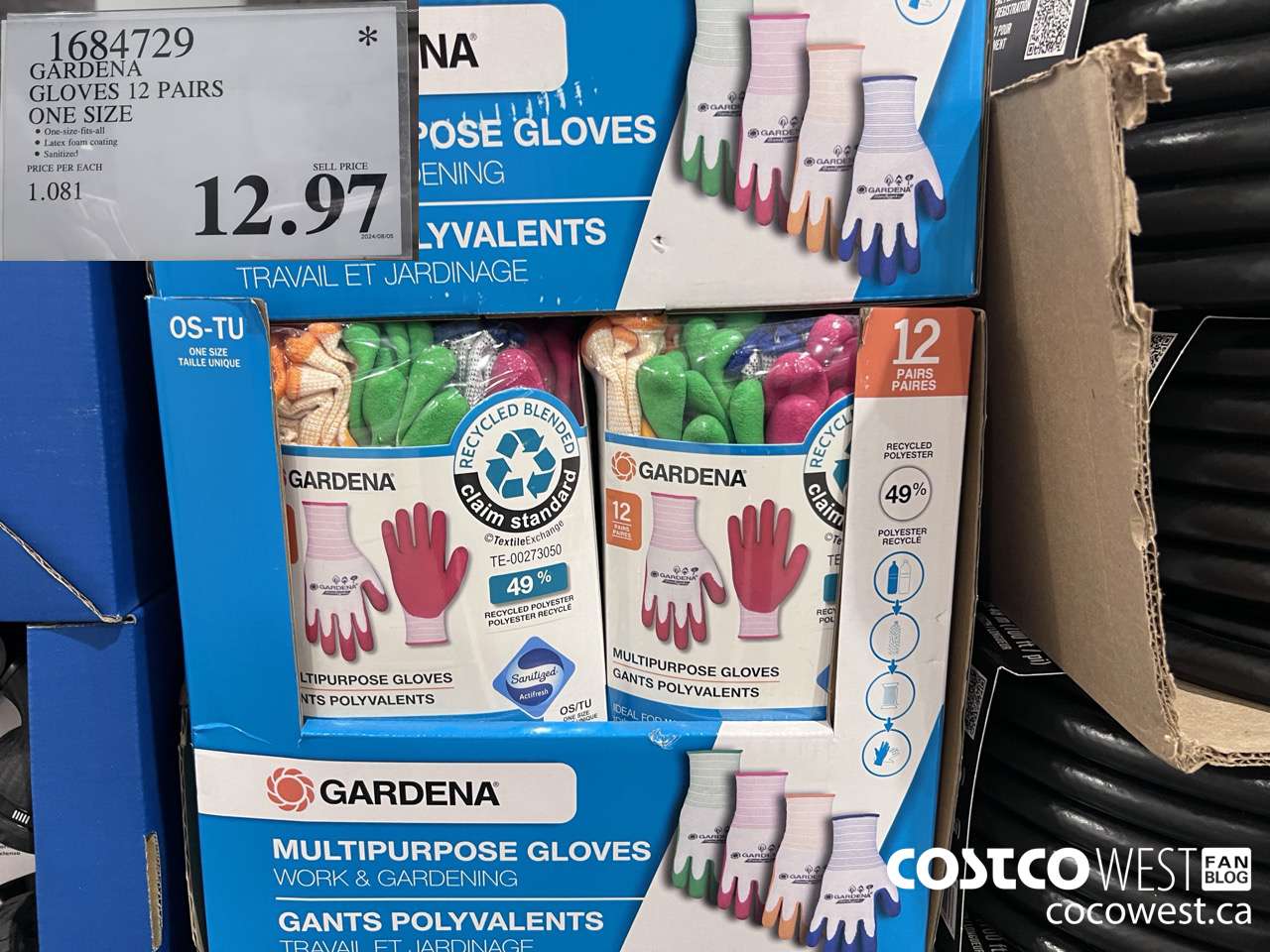 1684729 GARDENA GLOVES PACK OF 12 ONE SIZE $12.97