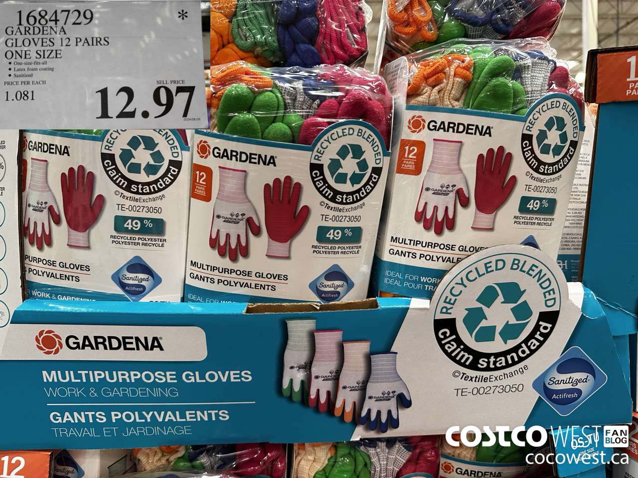 1684729 GARDENA GLOVES PACK OF 12 ONE SIZE $12.97