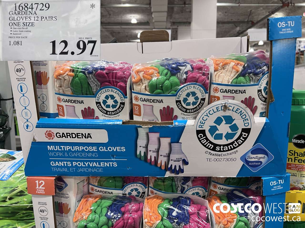 1684729 GARDENA GLOVES PACK OF 12 ONE SIZE $12.97