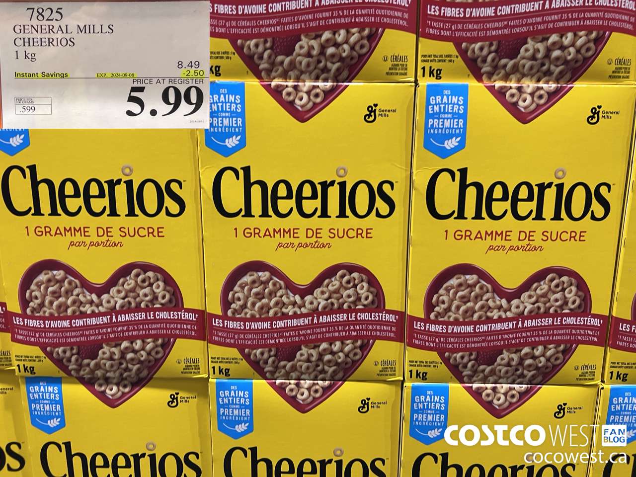 7825 GENERAL MILLS CHEERIOS 1 kg ($2.50 INSTANT SAVINGS EXPIRES ON 2024-09-08) $5.99
