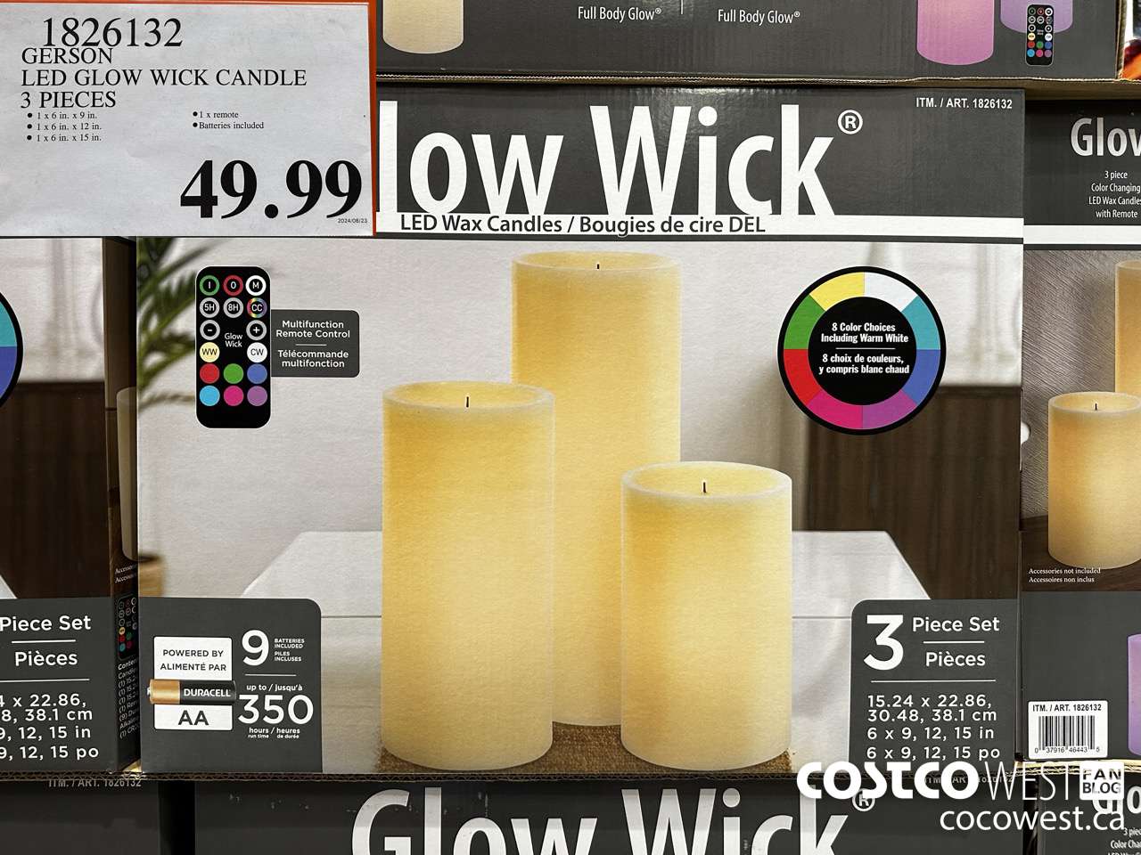 1826132 GERSON LED GLOW WICK CANDLE 3 PIECES $49.99