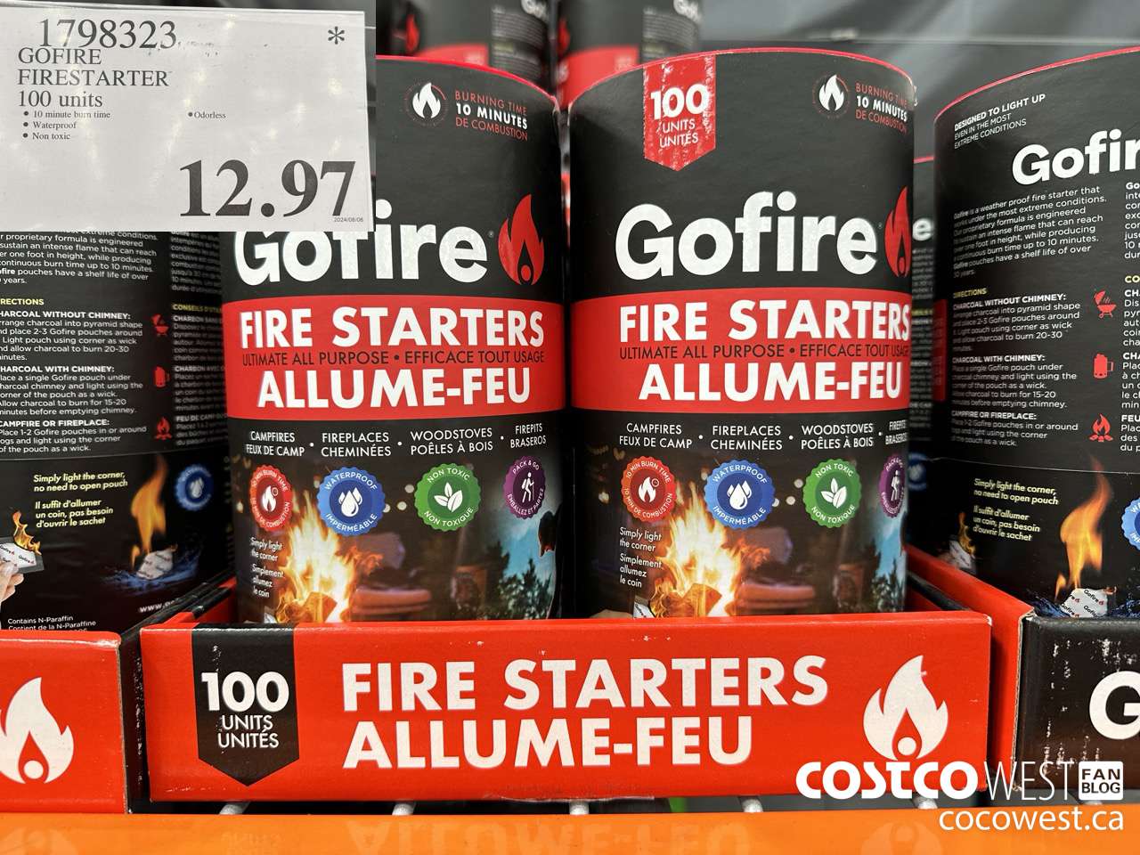 1798323 GOFIRE FIRESTARTER 100 UNITS $12.97