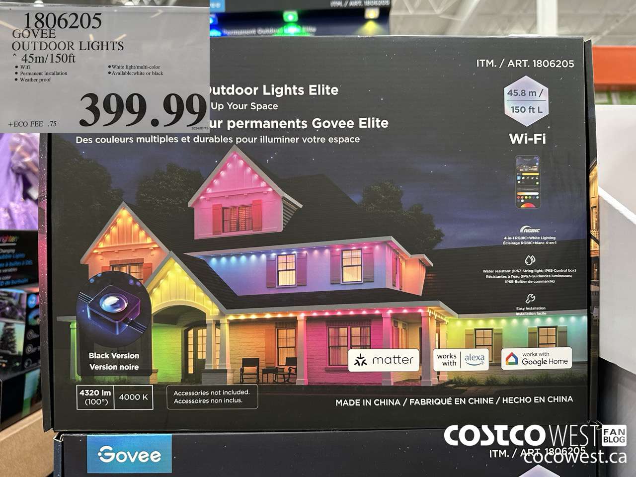 1806205 GOVEE OUTDOOR LIGHTS 45M/150FT $399.99