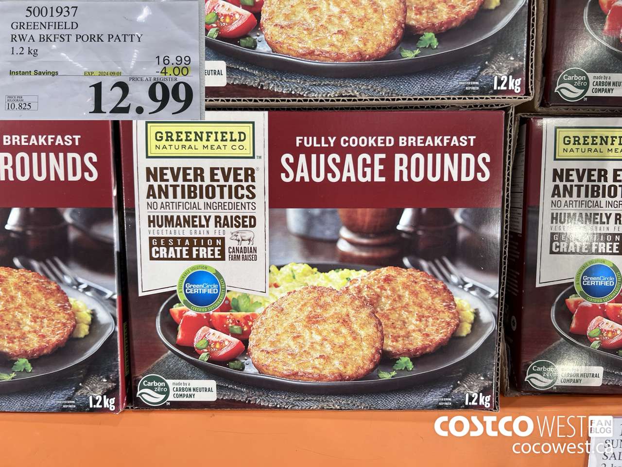 5001937 GREENFIELD RWA BKFST PORK PATTY 1.2 kg ($4.00 INSTANT SAVINGS EXPIRES ON 2024-09-01) $12.99