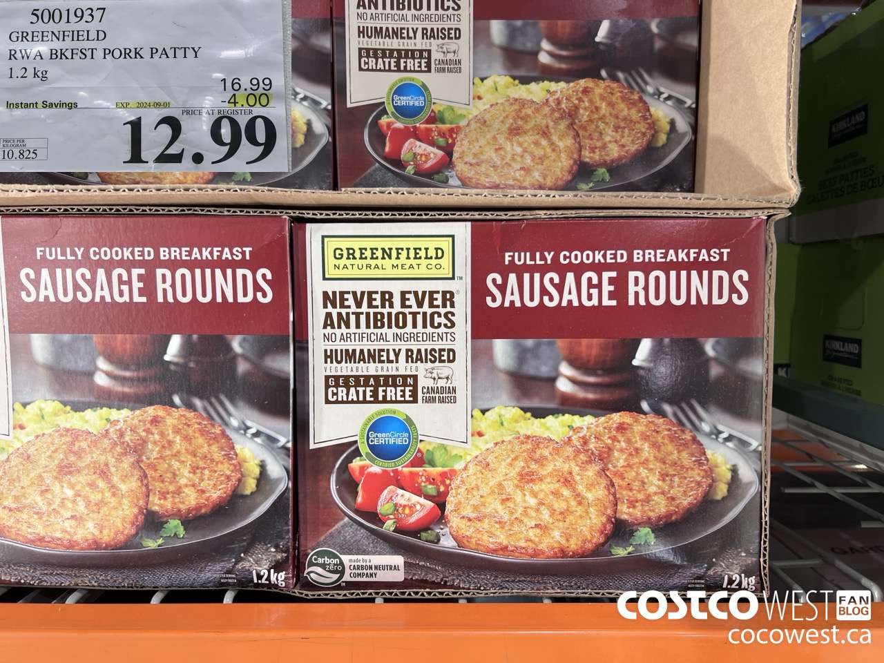 5001937 GREENFIELD RWA BKFST PORK PATTY 1.2 kg ($4.00 INSTANT SAVINGS EXPIRES ON 2024-09-01) $12.99