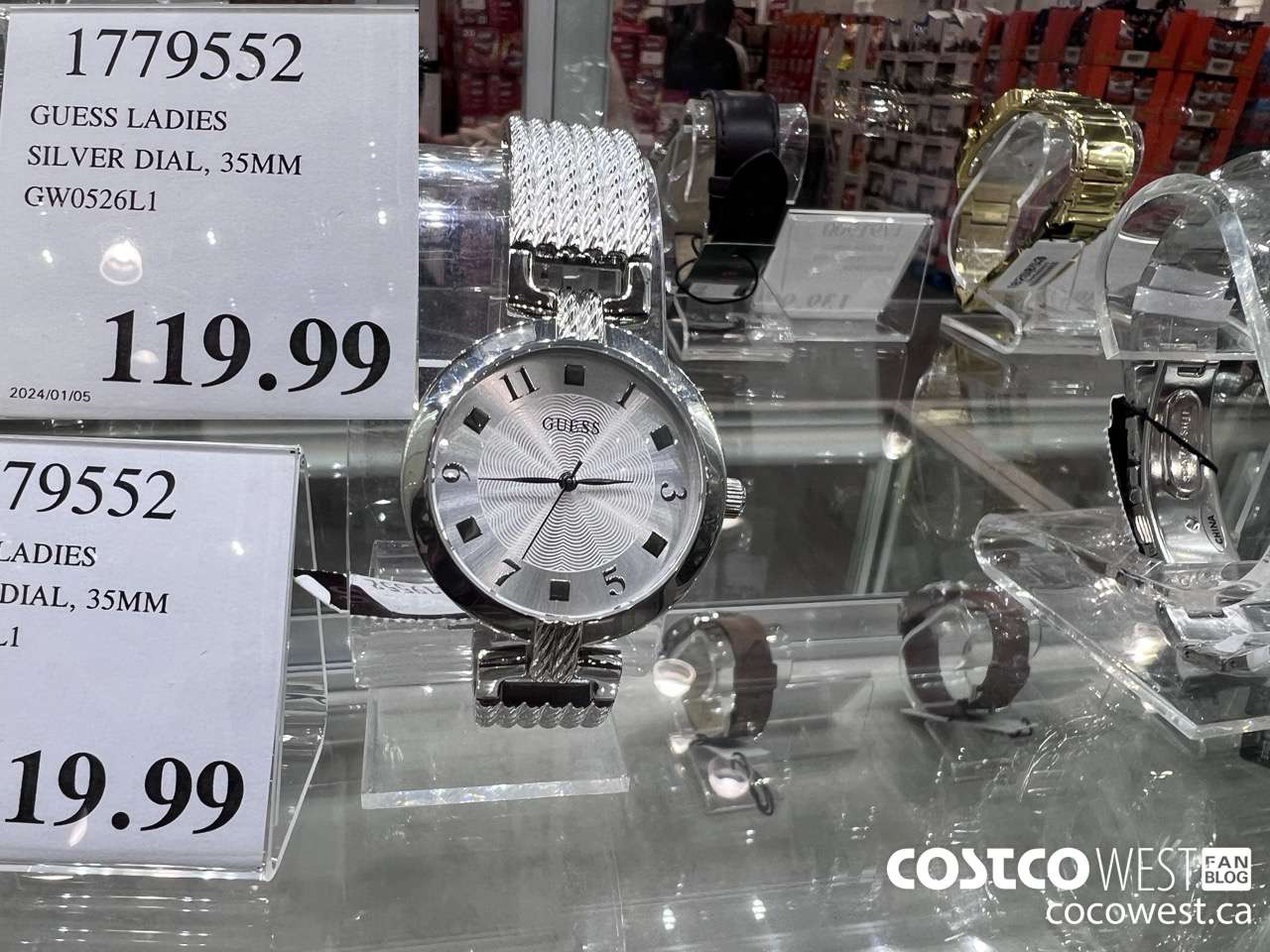 1779552 GUESS LADIES SILVER DIAL, 35MM GW0526L1 $119.99