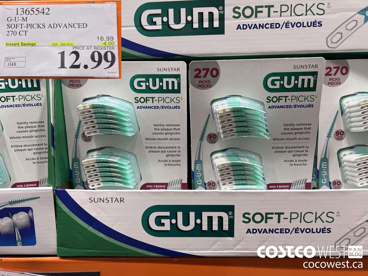 1365542 G-U-M SOFT-PICKS ADVANCED 270 CT ($4.00 INSTANT SAVINGS EXPIRES ON 2024-09-01) $12.99