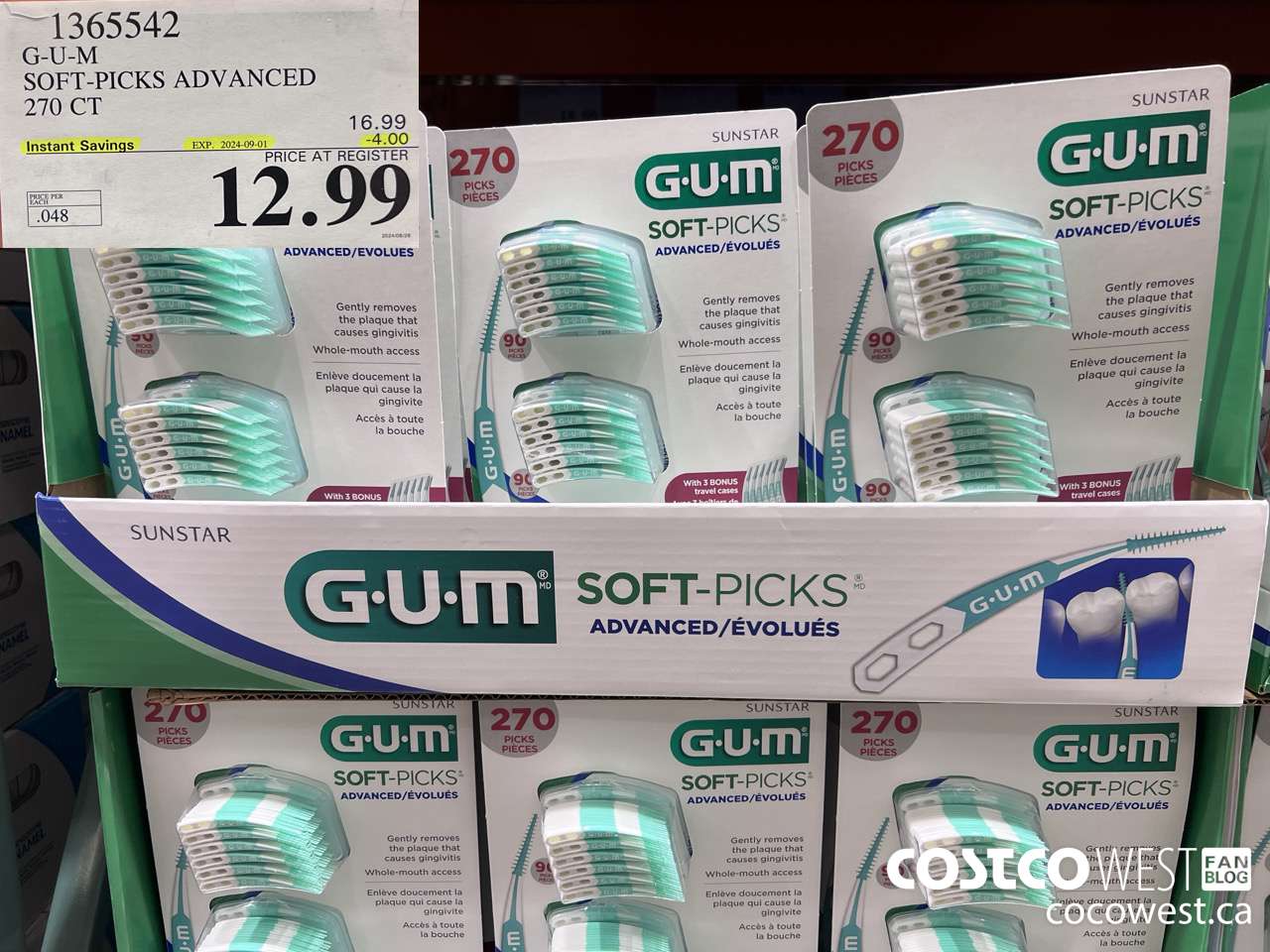 1365542 G-U-M SOFT-PICKS ADVANCED 270 CT ($4.00 INSTANT SAVINGS EXPIRES ON 2024-09-01) $12.99