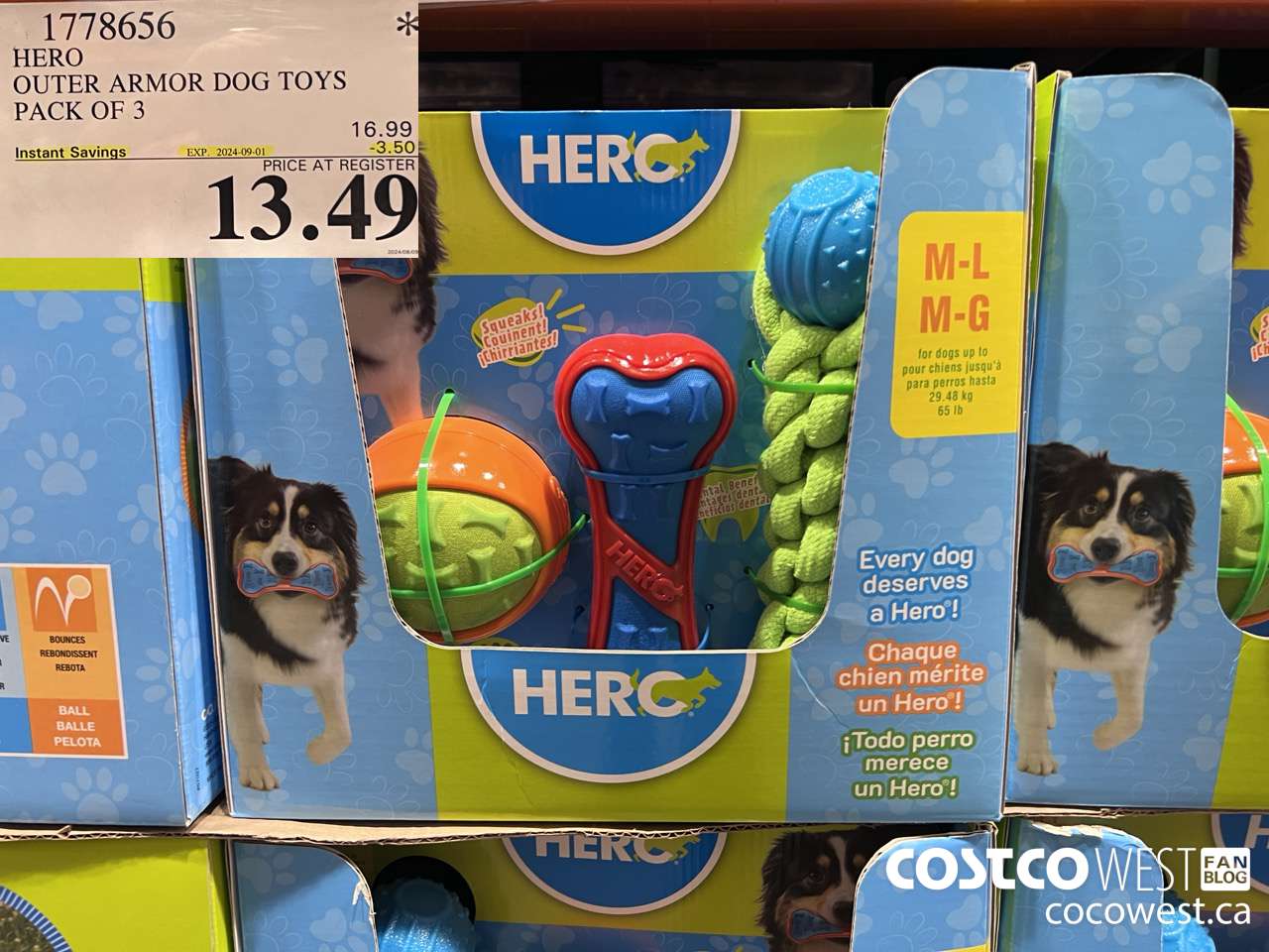 1778656 HERO OUTER ARMOR DOG TOYS PACK OF 3 ($3.50 INSTANT SAVINGS EXPIRES ON 2024-09-01) $13.49