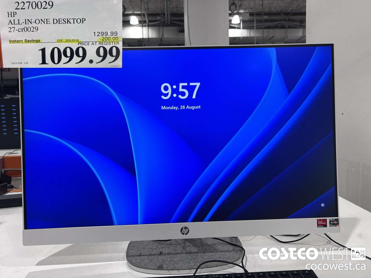 2270029 HP ALL-IN-ONE COMPUTER 27-CR0029 ($200.00 INSTANT SAVINGS EXPIRES ON 2024-09-04) $1099.99