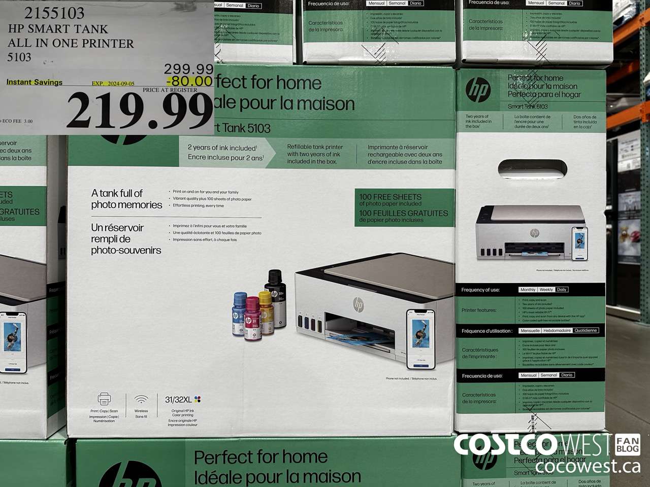 2155103 HP SMART TANK ALL IN ONE PRINTER 5103 ($80.00 INSTANT SAVINGS EXPIRES ON 2024-09-05) $219.99