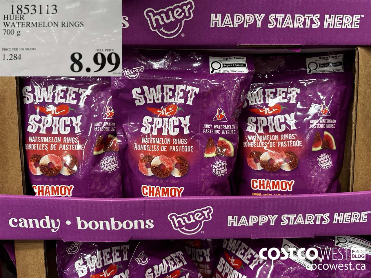 1853113 HUER WATERMELON RINGS 700G $8.99