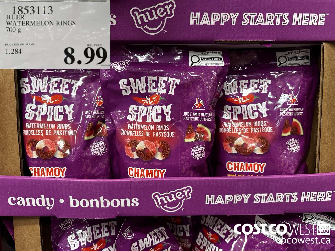 1853113 HUER WATERMELON RINGS 700G $8.99