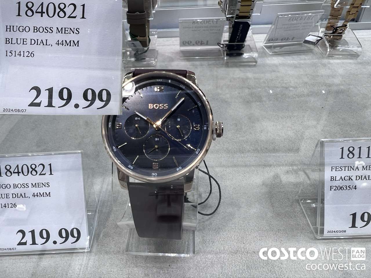 1840821 HUGO BOSS MENS BLUE DIAL, 44MM 1514126 $219.99