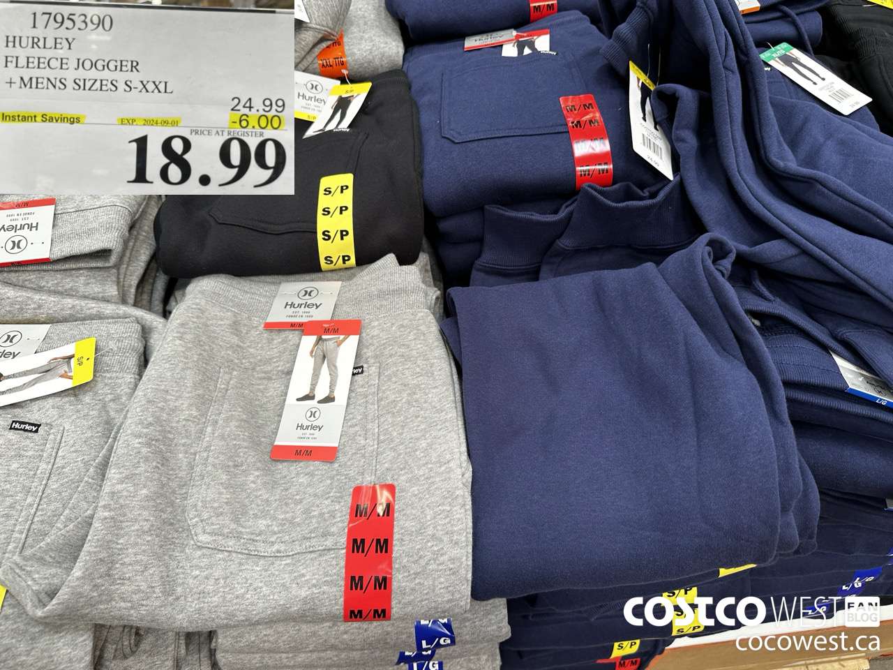 1795390 HURLEY FLEECE JOGGER MENS SIZES S-XXL ($6.00 INSTANT SAVINGS EXPIRES ON 2024-09-01) $18.99