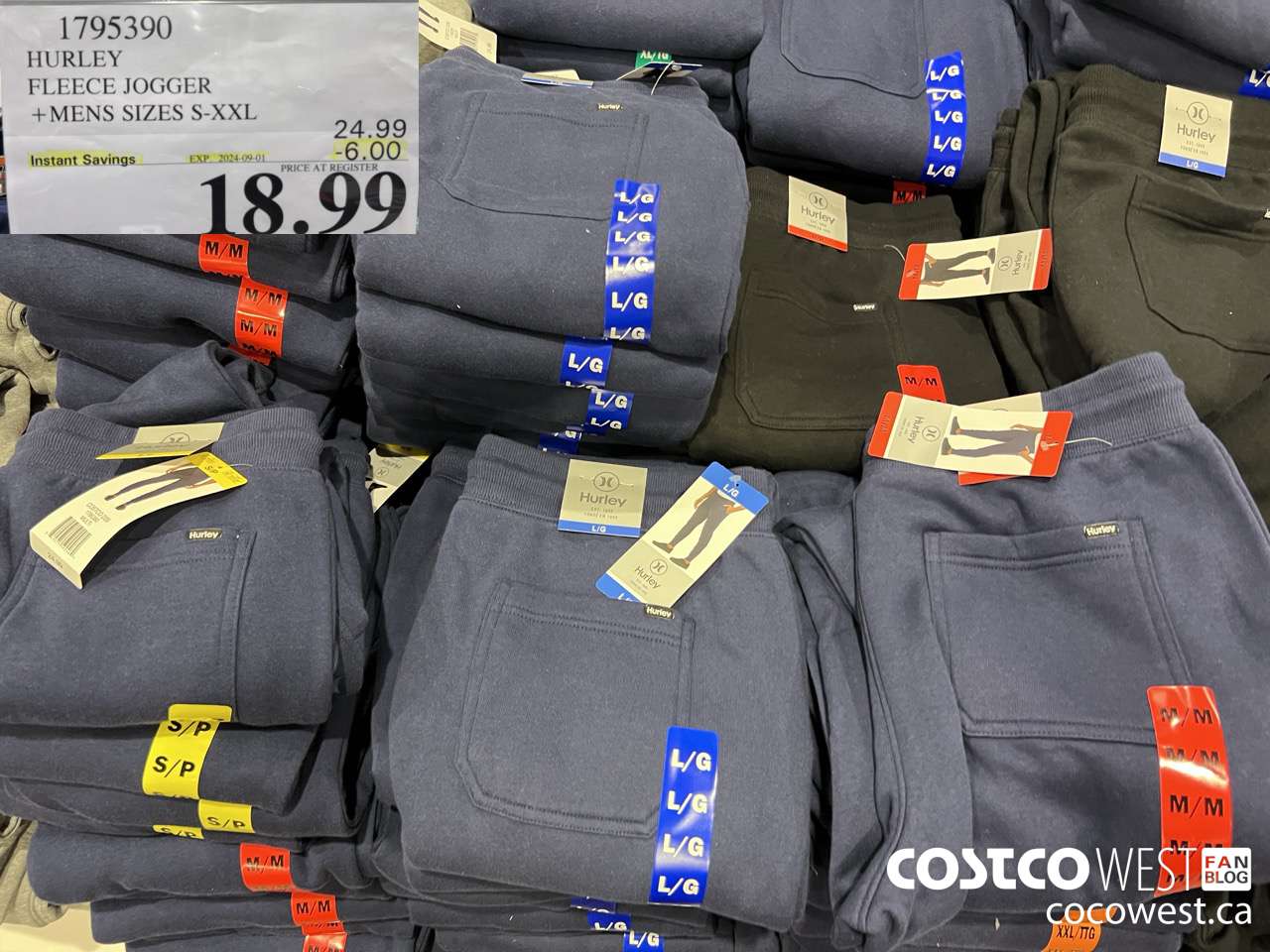 1795390 HURLEY FLEECE JOGGER MENS SIZES S-XXL ($6.00 INSTANT SAVINGS EXPIRES ON 2024-09-01) $18.99