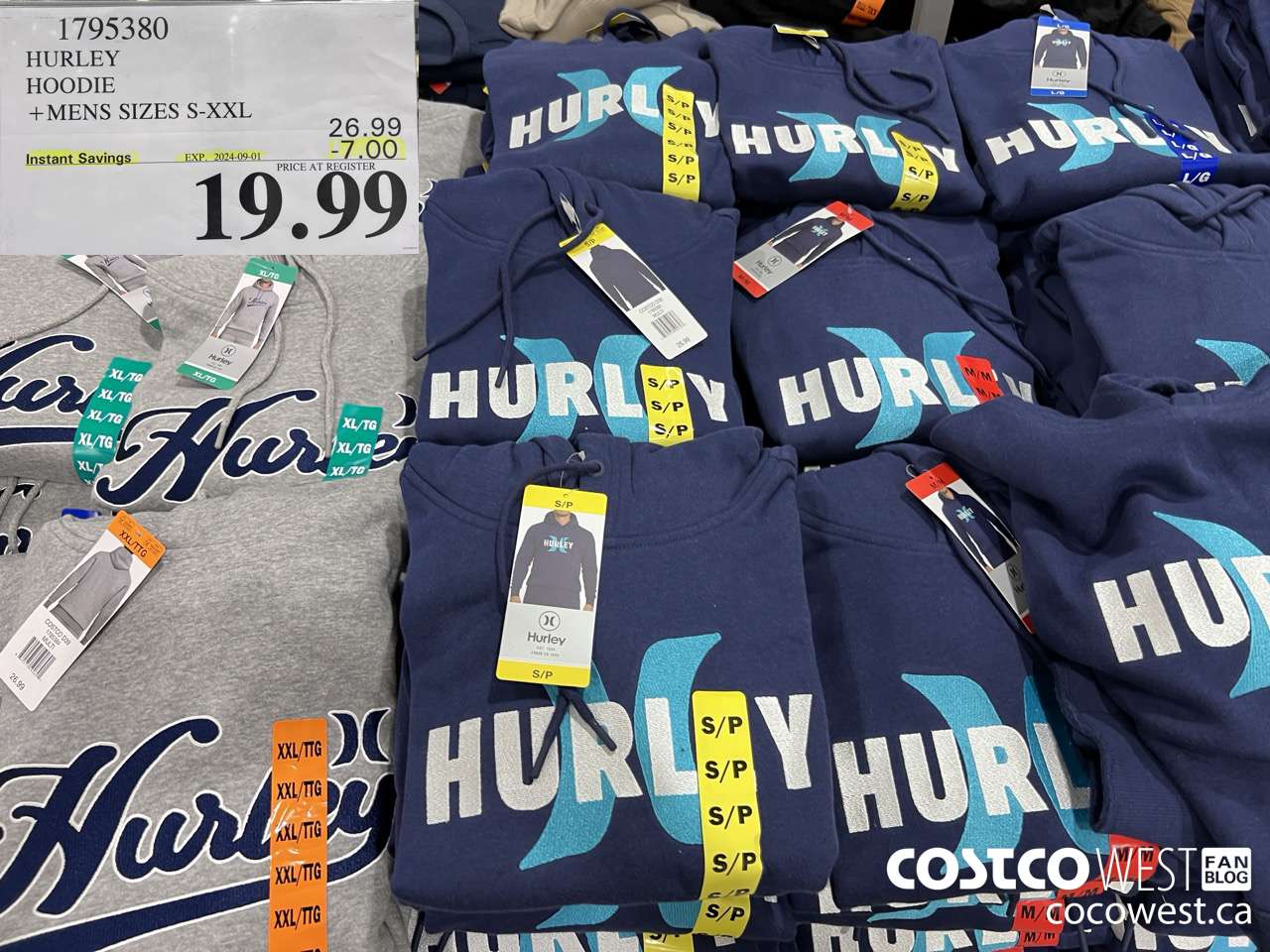 1795380 HURLEY HOODIE MENS SIZES S-XXL ($7.00 INSTANT SAVINGS EXPIRES ON 2024-09-01) $19.99