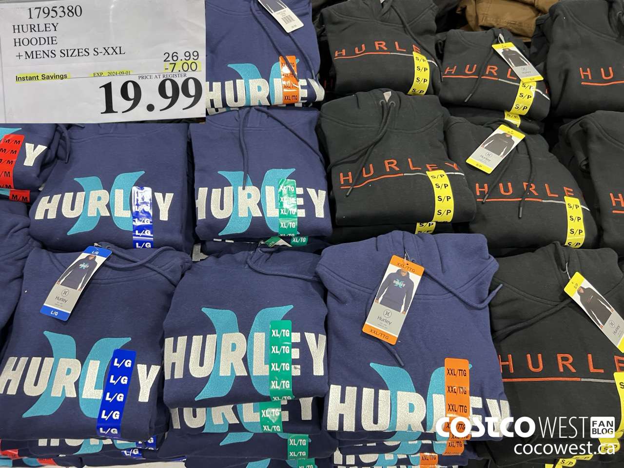 1795380 HURLEY HOODIE MENS SIZES S-XXL ($7.00 INSTANT SAVINGS EXPIRES ON 2024-09-01) $19.99