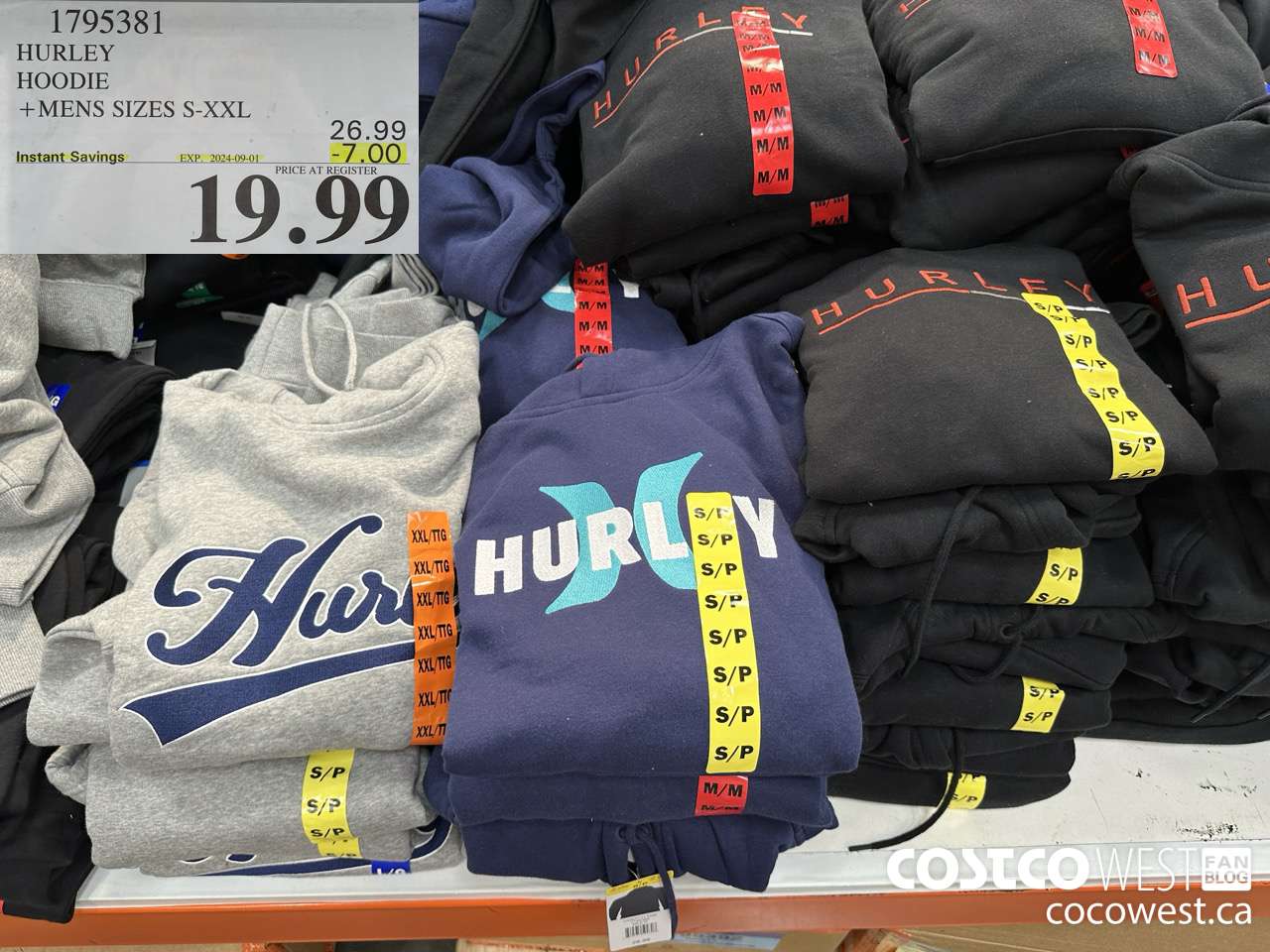 1795381 HURLEY HOODIE MENS SIZES S-XXL ($7.00 INSTANT SAVINGS EXPIRES ON 2024-09-01) $19.99