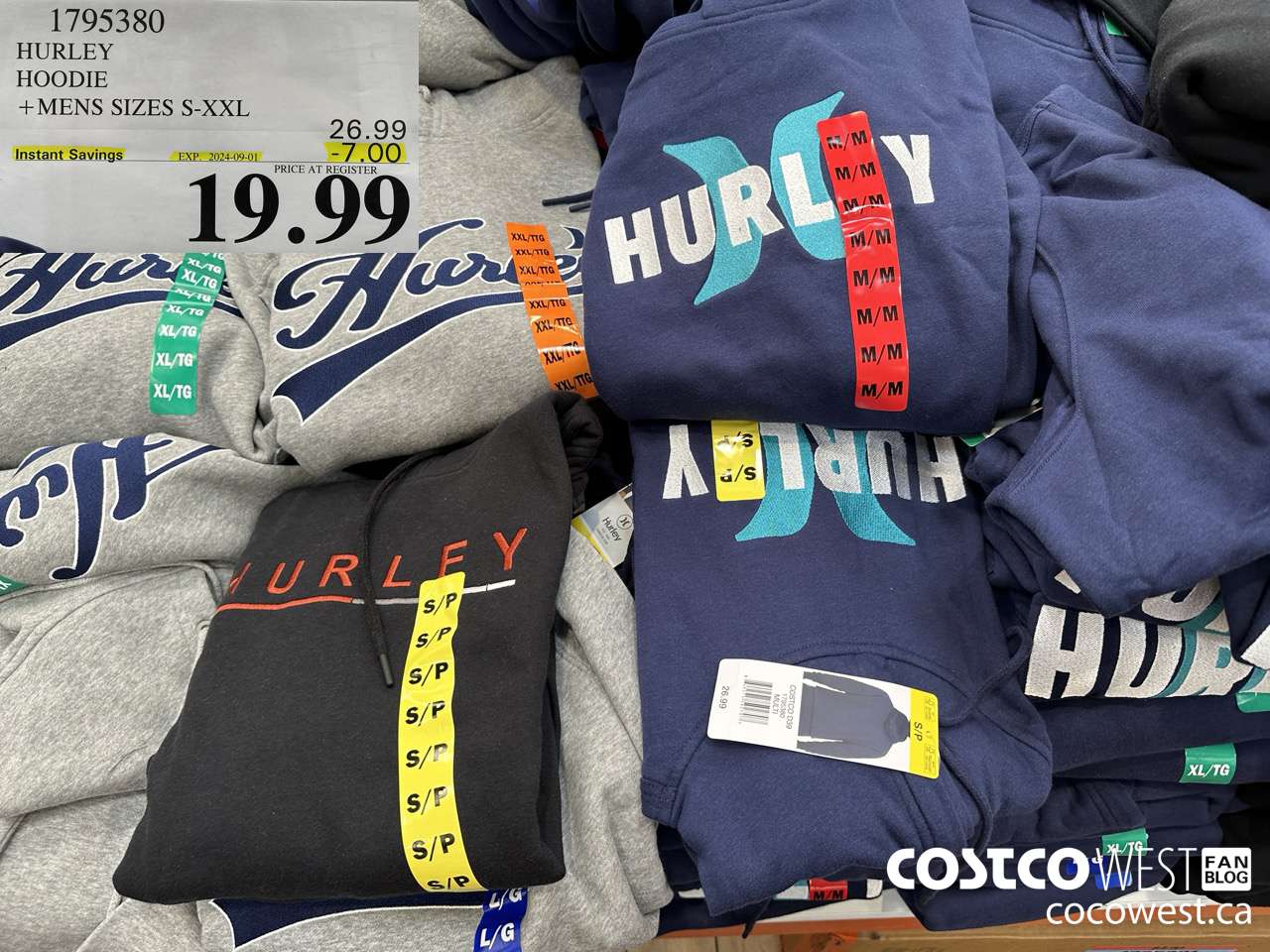 1795380 HURLEY HOODIE MENS SIZES S-XXL ($7.00 INSTANT SAVINGS EXPIRES ON 2024-09-01) $19.99