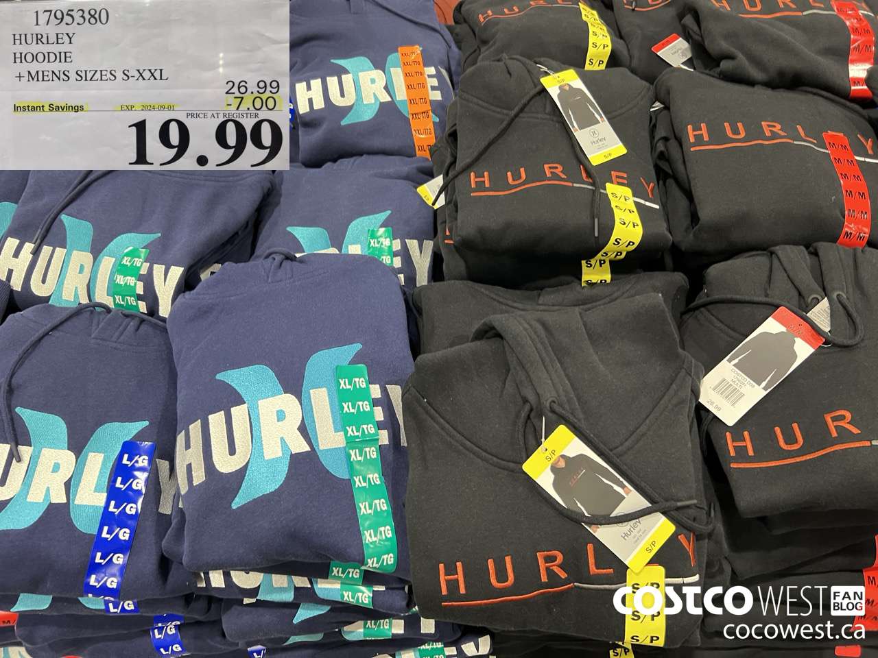 1795380 HURLEY HOODIE MENS SIZES S-XXL ($7.00 INSTANT SAVINGS EXPIRES ON 2024-09-01) $19.99