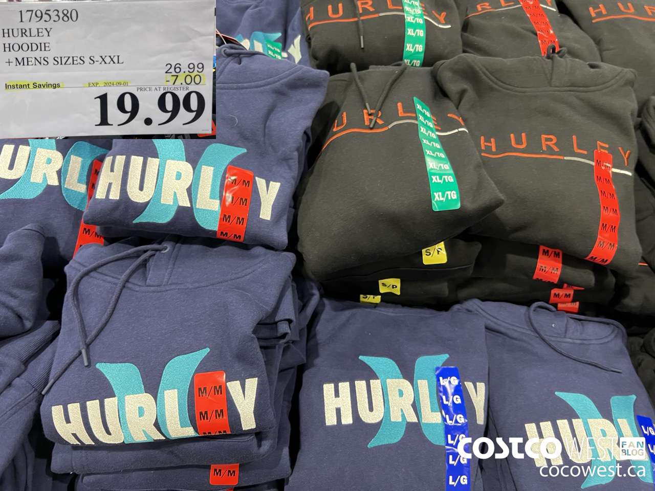 1795380 HURLEY HOODIE MENS SIZES S-XXL ($7.00 INSTANT SAVINGS EXPIRES ON 2024-09-01) $19.99