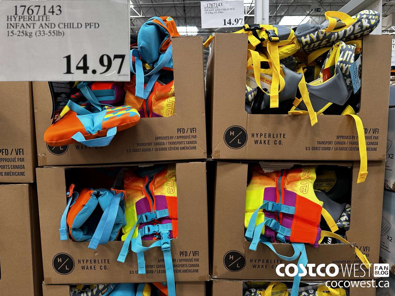 1767143 HYPERLITE INFANT AND CHILD PFD 15-25kg (33-55LB)  $14.97